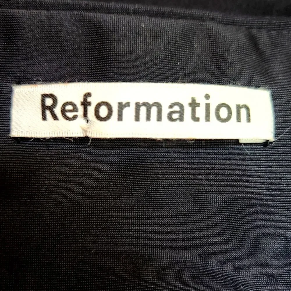 Reformation Citron Square Neck Bikini Top Swimwear Black Size S